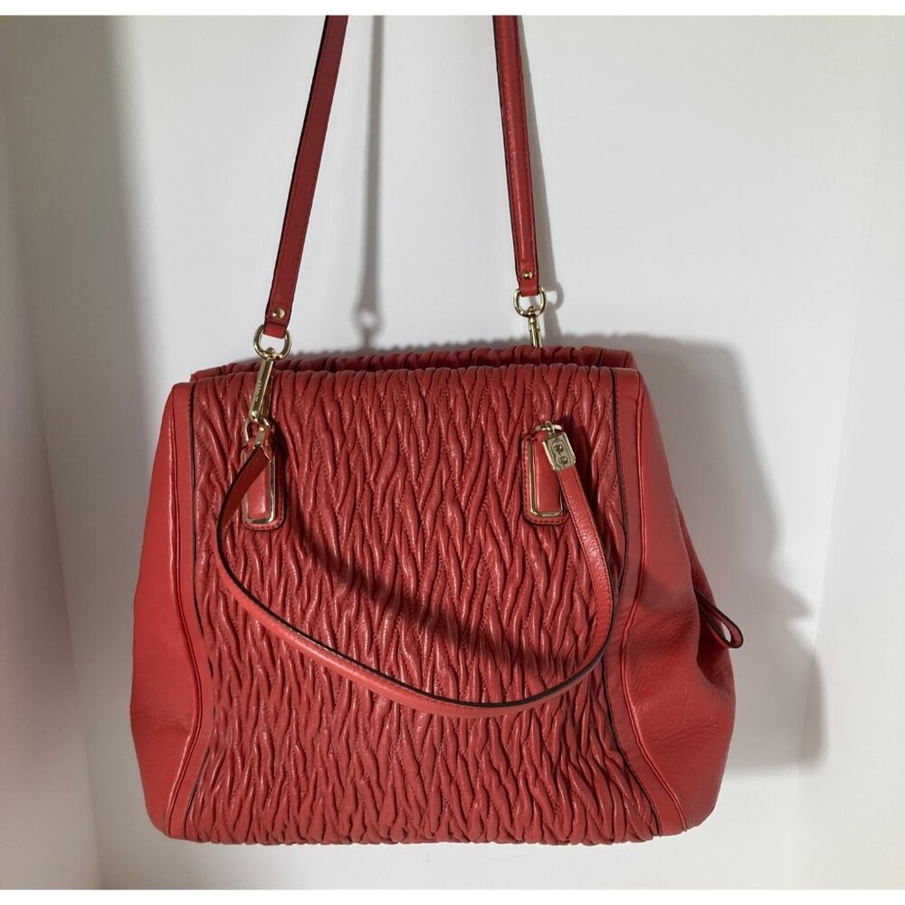 Coach 25984 Madison North South Gathered Leather Satchel 14.5 x 12.25 x 6" - Picture 2 of 16